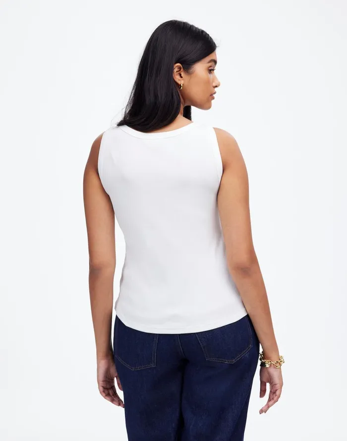 Women Tees Madewell Regenerative Cotton Ribbed High Neck Tank White