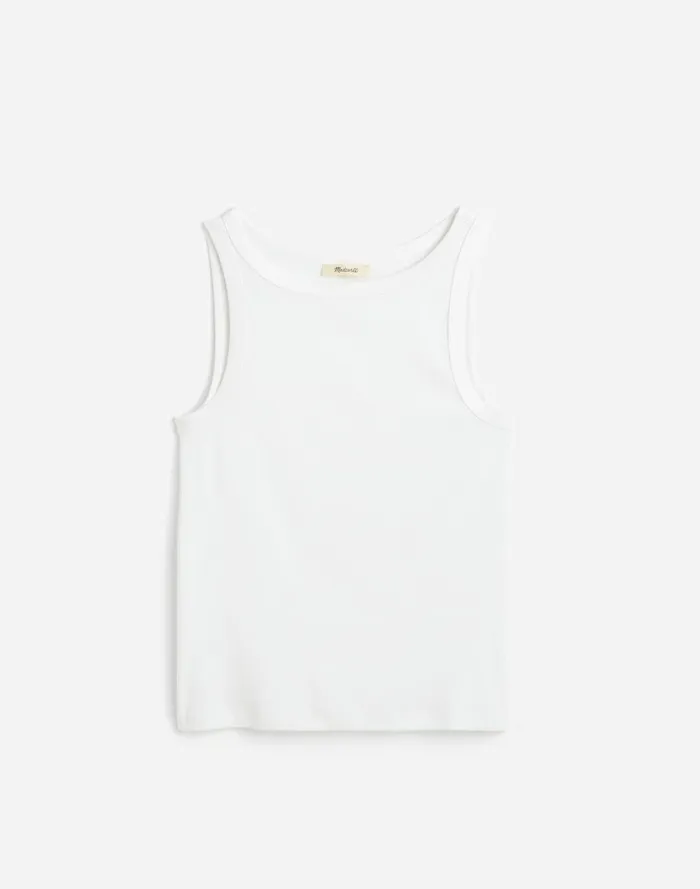 Women Tees Madewell Regenerative Cotton Ribbed High Neck Tank White