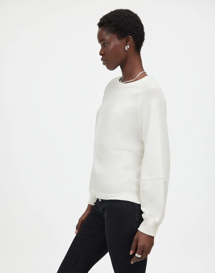 Women Tees Madewell Relaxed LongSleeve Raglan Tee Eyelet White