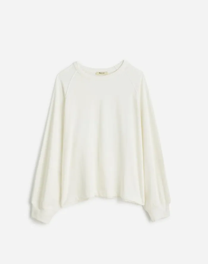 Women Tees Madewell Relaxed LongSleeve Raglan Tee Eyelet White