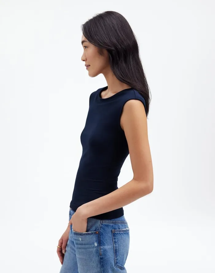 Women Tees Madewell Scoopneck CapSleeve Tee Deep Indigo