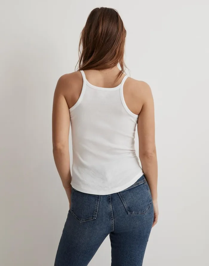 Women Tees Madewell Supima Rib 03990s Tank Eyelet White