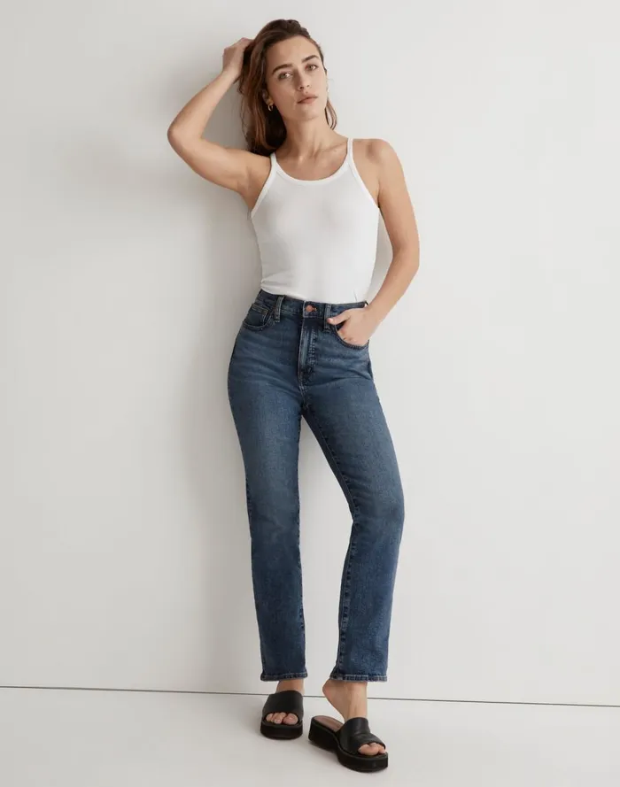 Women Tees Madewell Supima Rib 03990s Tank Eyelet White