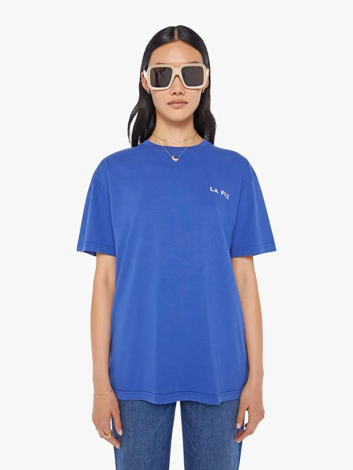 Women Tees Tanks Mother Denim Dantas Tee Palm Blue