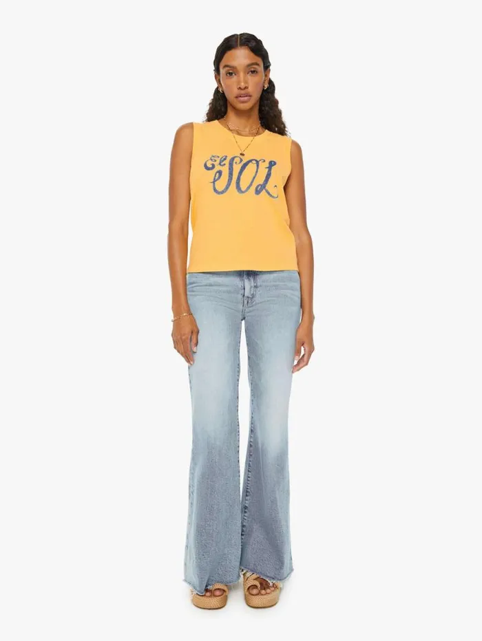Women Tees Tanks Mother Denim The Strong And Silent Type Yellow