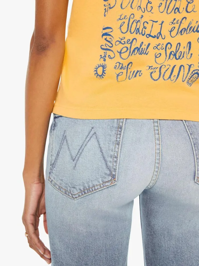Women Tees Tanks Mother Denim The Strong And Silent Type Yellow