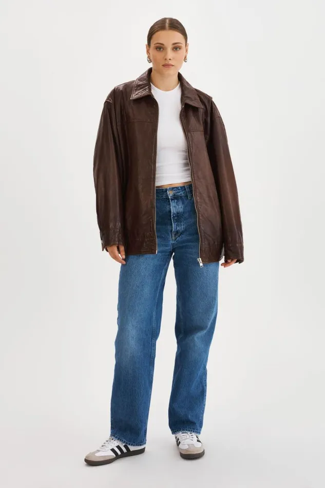 Women THEIA Leather Bomber Jacket Dark Brown LAMARQUE Leather Jackets Women THEIA Leather Bomber Jacket Dark Brown LAMARQUE Leather Jackets