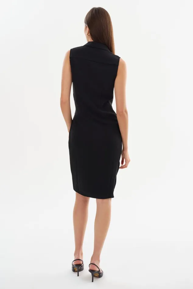 Women THEODORA Knotted Shirt Dress Black LAMARQUE Dresses