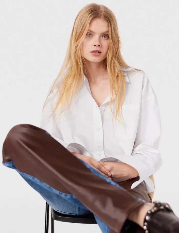 Women Tiger Print Panel Shirt Natural Tiger Print Stella McCartney Shirts And Tops