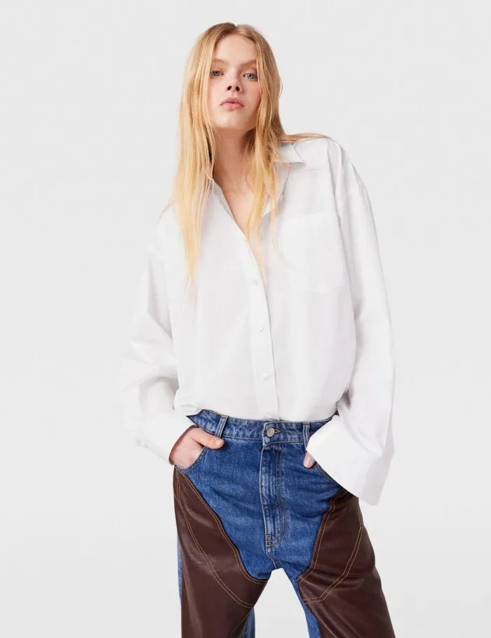 Women Tiger Print Panel Shirt Natural Tiger Print Stella McCartney Shirts And Tops
