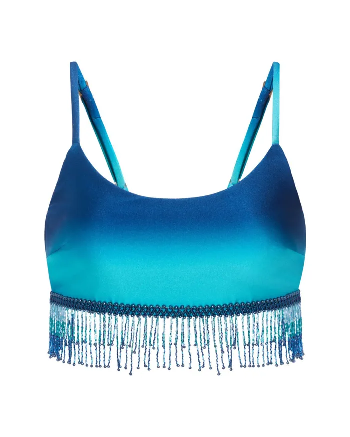 Women Tops and Bodysuits PatBO OMBRE BEADED CROPPED TOP FINAL SALE High Tide