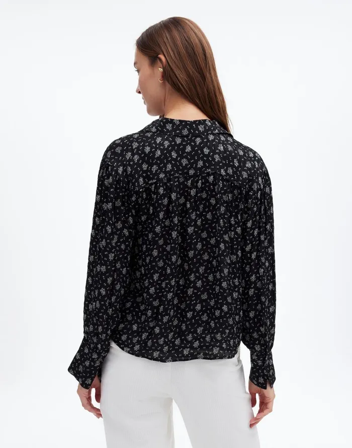 Women Tops and Shirts Madewell LongSleeve ButtonFront Top True Black