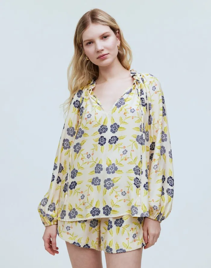 Women Tops and Shirts Madewell Natalie Martin Penny Blouse Prairie Indigo