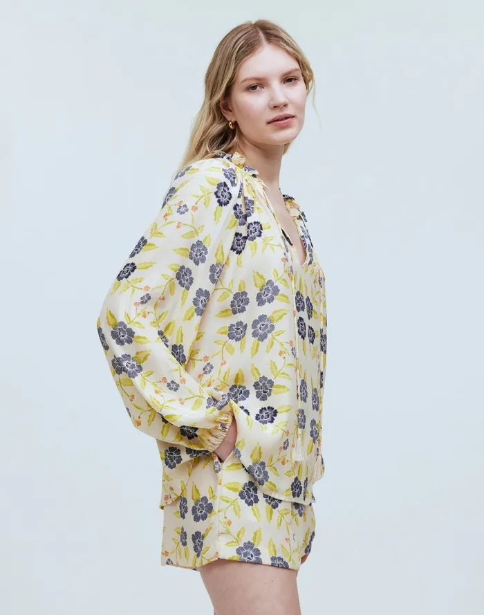 Women Tops and Shirts Madewell Natalie Martin Penny Blouse Prairie Indigo