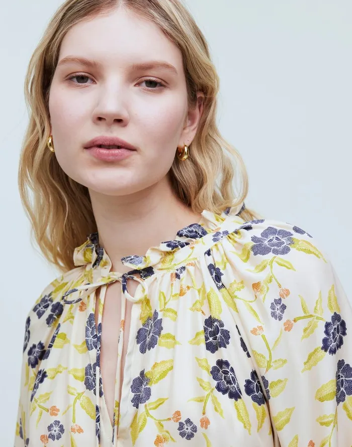 Women Tops and Shirts Madewell Natalie Martin Penny Blouse Prairie Indigo