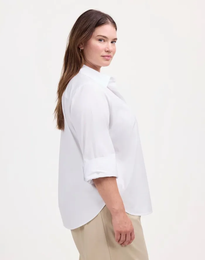 Women Tops and Shirts Madewell Plus Easy YNeck ButtonUp Shirt Eyelet White