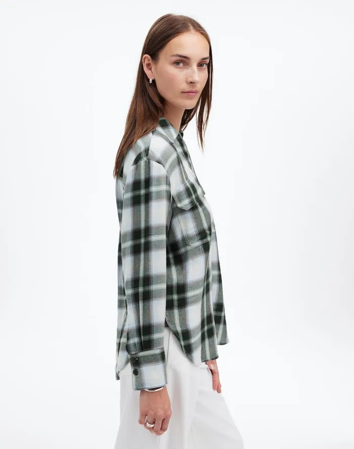 Women Tops and Shirts Madewell Popover Shirt In Plaid City Blue