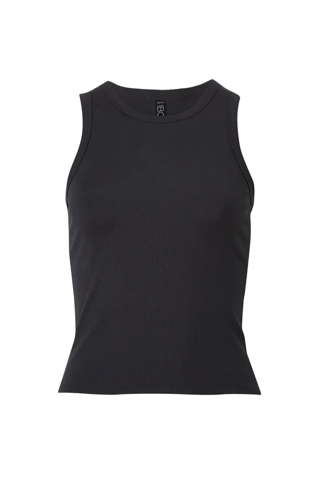 Women Tops Cotton On Active Rib Tank Top Black