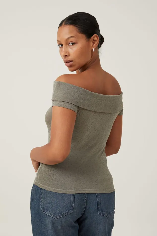 Women Tops Cotton On Chloe Off The Shoulder Top Woodland
