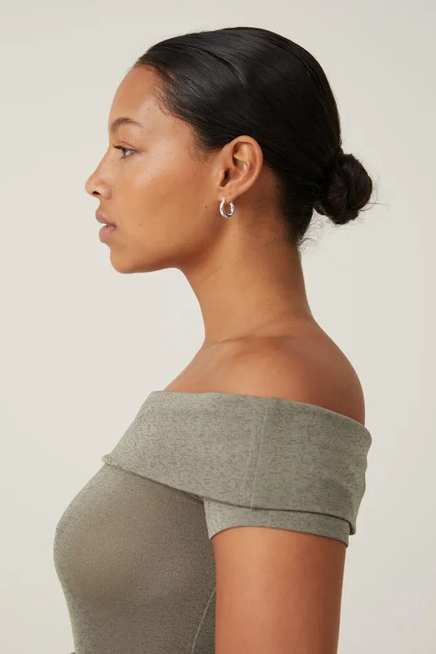 Women Tops Cotton On Chloe Off The Shoulder Top Woodland