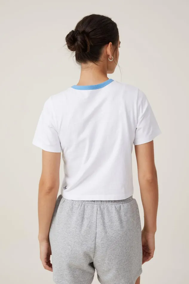 Women Tops Cotton On Crop Regular Tee Nyc White