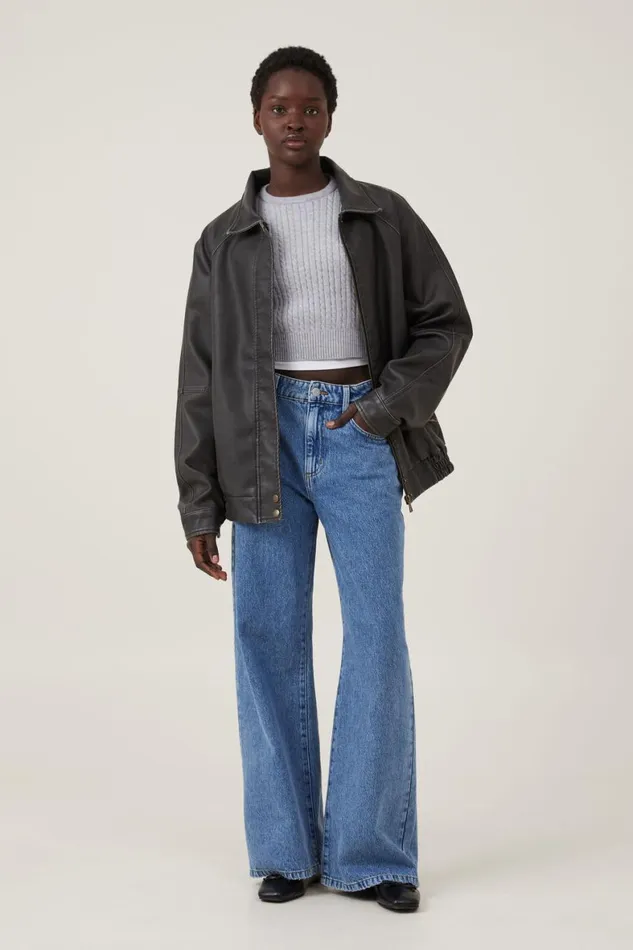 Women Tops Cotton On Everfine Cable Crew Neck Pullover Grey Shadow Marle
