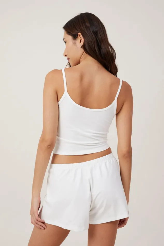 Women Tops Cotton On Peached Jersey Henley Cami Coconut Milk