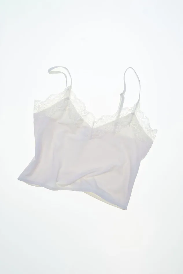 Women Tops Cotton On Soft Lounge Lace Trim Cami Whisper White