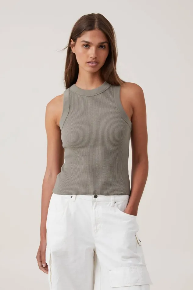 Women Tops Cotton On The 91 Tank Woodland