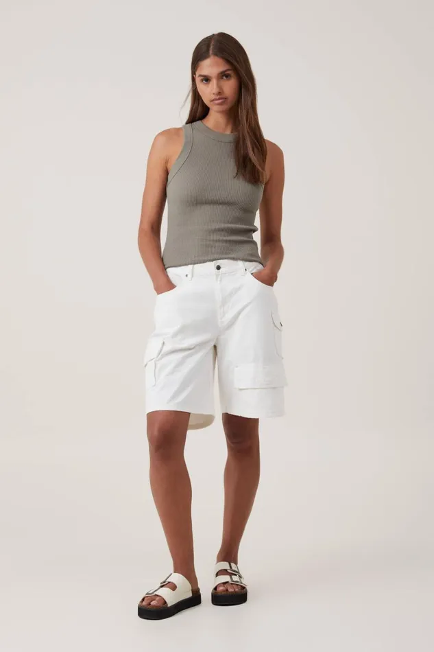 Women Tops Cotton On The 91 Tank Woodland