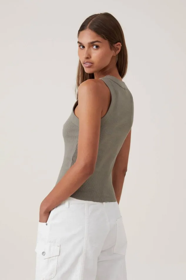 Women Tops Cotton On The 91 Tank Woodland