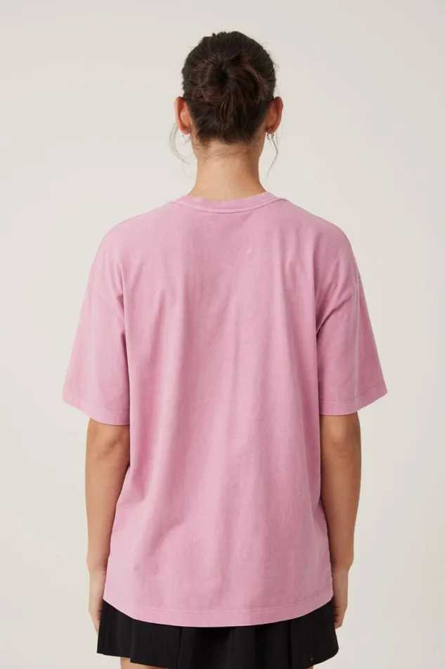 Women Tops Cotton On The Boxy Oversized Tee Washed Purple Dusk