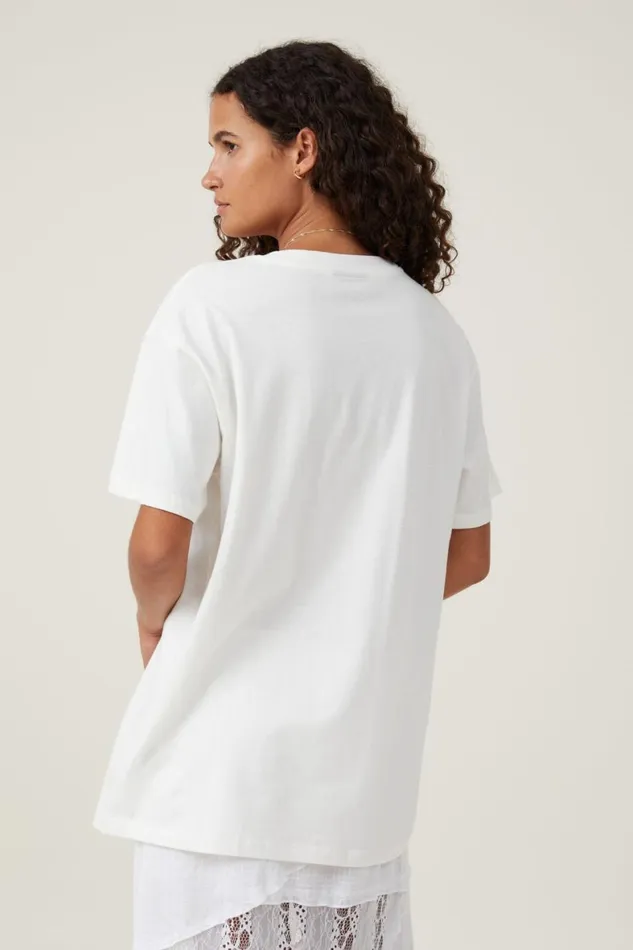 Women Tops Cotton On The Oversized Hip Hop Tee Lcn Br Tupac Vintage White