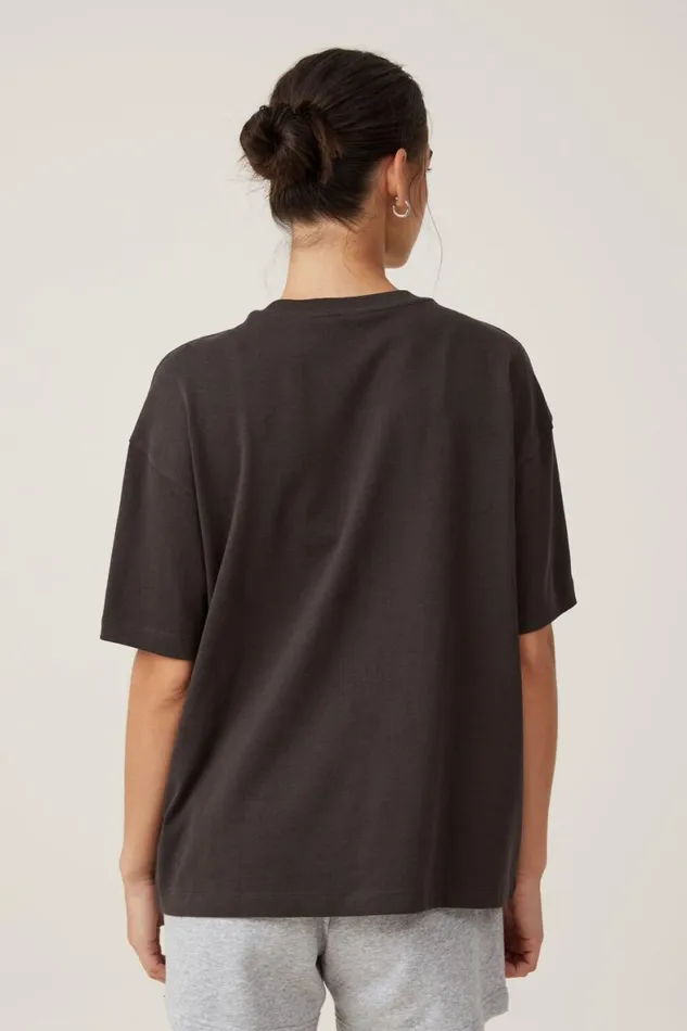 Women Tops Cotton On The Premium Boxy Graphic Tee Barcelona Washed Black