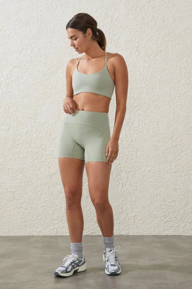Women Tops Cotton On Ultra Soft Twist Back Crop Green Cloudsweet Green