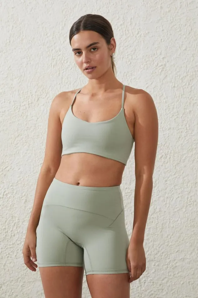 Women Tops Cotton On Ultra Soft Twist Back Crop Green Cloudsweet Green