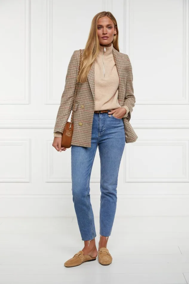 Women Tori Quarter Zip Knit Camel Holland Cooper Knitwear