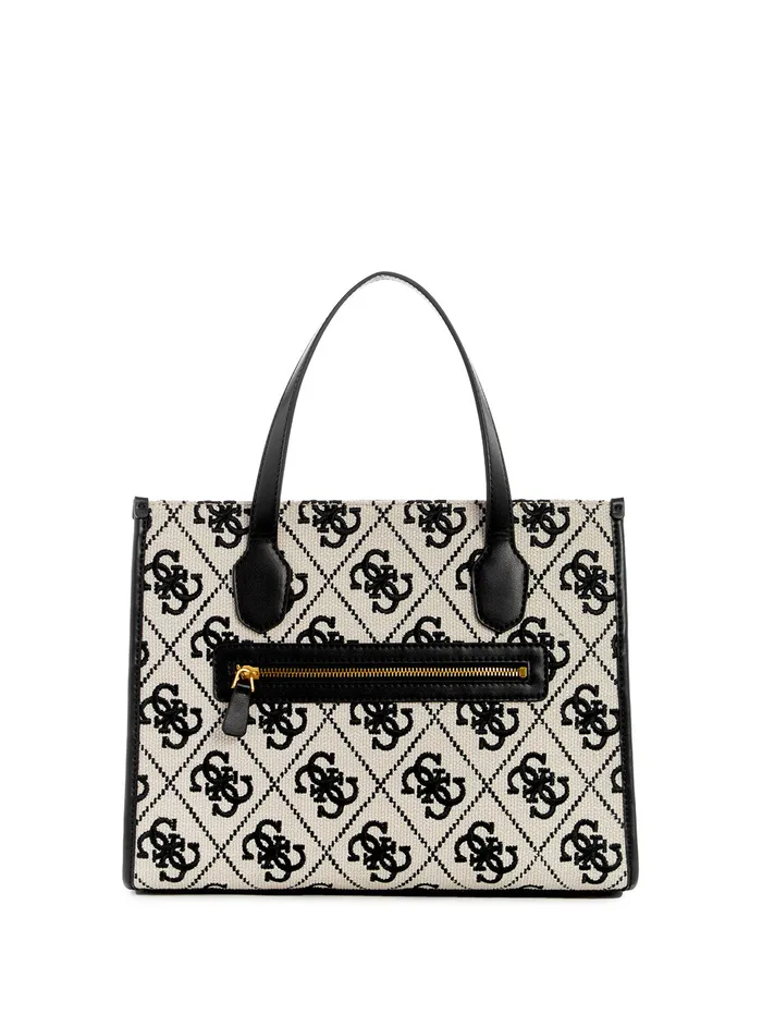 Women Tote Bags GUESS Black Logo Silvana Canvas Tote Bag Women Tote Bags GUESS Black Logo Silvana Canvas Tote Bag