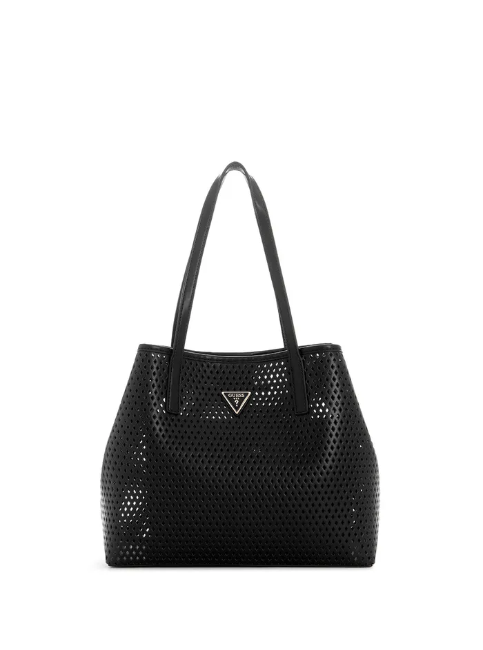 Women Tote Bags GUESS Black Woven Vikky Tote Bag