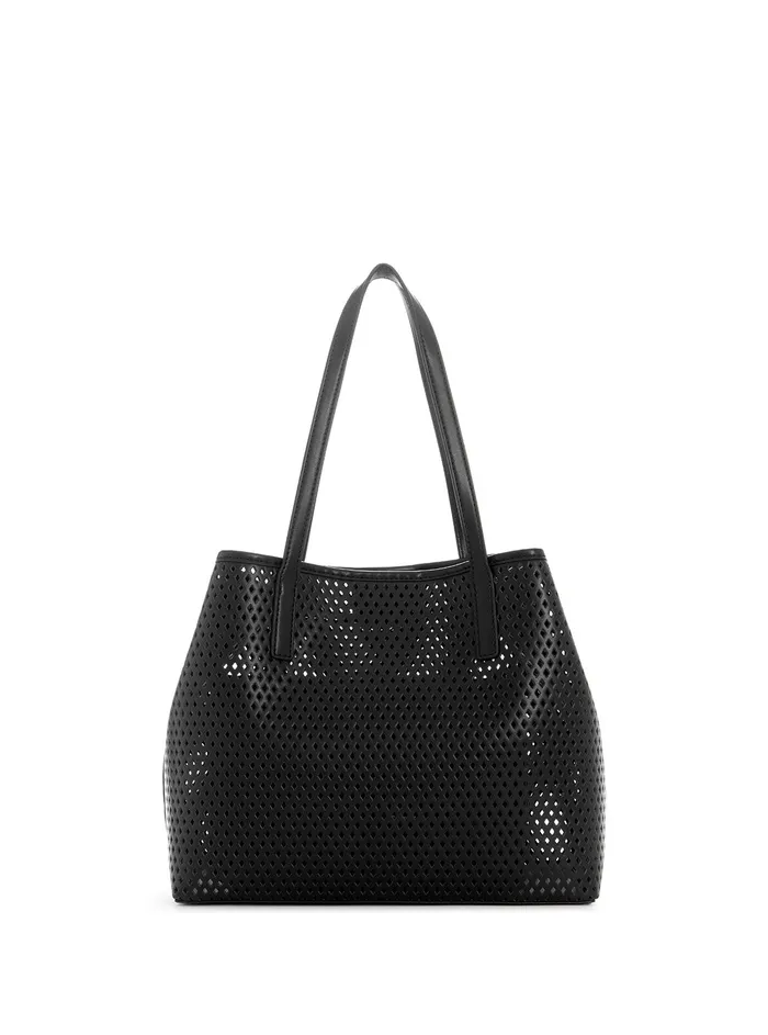 Women Tote Bags GUESS Black Woven Vikky Tote Bag