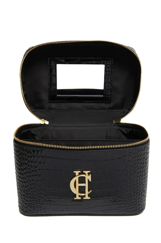 Women Travel Makeup Bag Black Croc Holland Cooper Makeup Bags