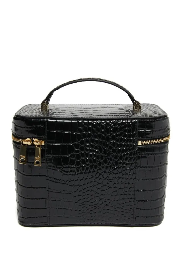Women Travel Makeup Bag Black Croc Holland Cooper Makeup Bags