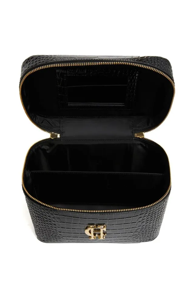 Women Travel Makeup Bag Black Croc Holland Cooper Makeup Bags