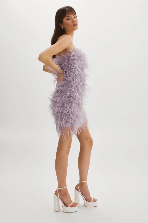 Women TRIANA Feather Dress Lavender LAMARQUE Dresses Women TRIANA Feather Dress Lavender LAMARQUE Dresses