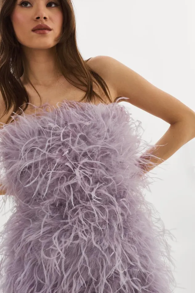 Women TRIANA Feather Dress Lavender LAMARQUE Dresses Women TRIANA Feather Dress Lavender LAMARQUE Dresses