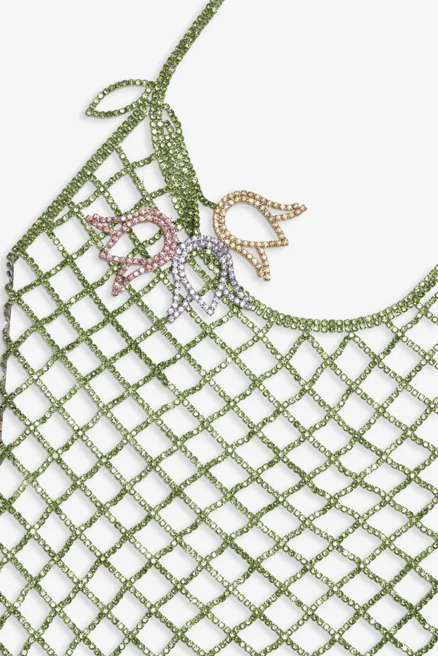 Women Tulip Grid Rhinestone Dress Green For Love and Lemons Dresses Women Tulip Grid Rhinestone Dress Green For Love and Lemons Dresses