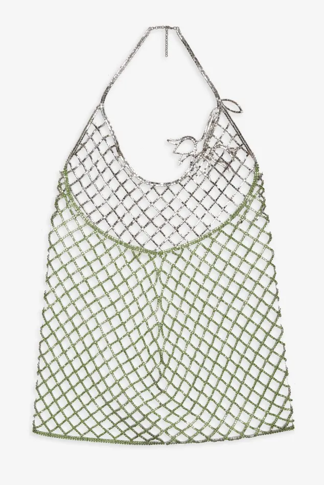 Women Tulip Grid Rhinestone Dress Green For Love and Lemons Dresses Women Tulip Grid Rhinestone Dress Green For Love and Lemons Dresses