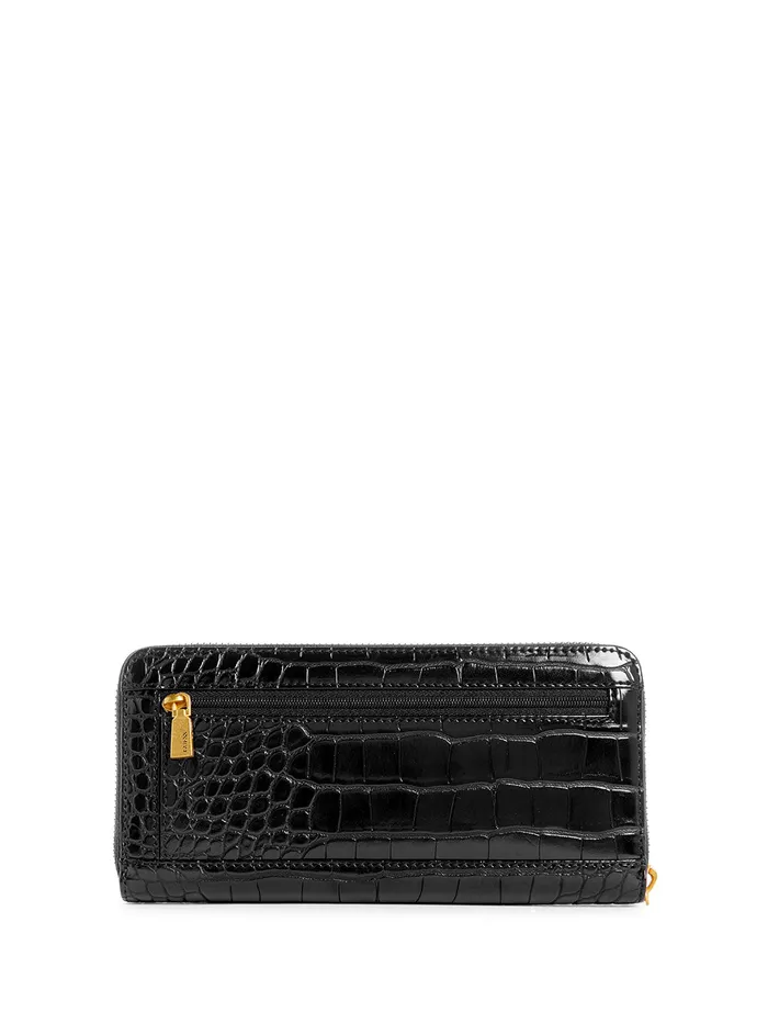 Women Wallets GUESS Black James Croco Large Wallet