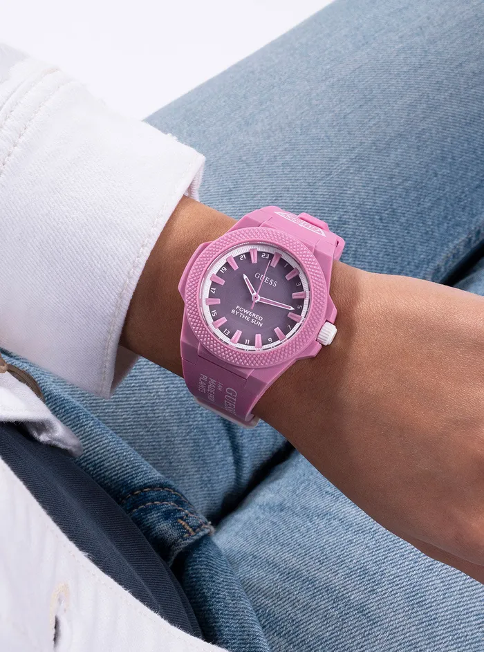 Women Watches GUESS Eco Pink Outspoken Nylon Watch Women Watches GUESS Eco Pink Outspoken Nylon Watch