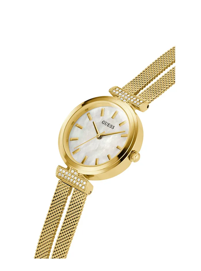 Women Watches GUESS Gold Array Crystal Mesh Watch